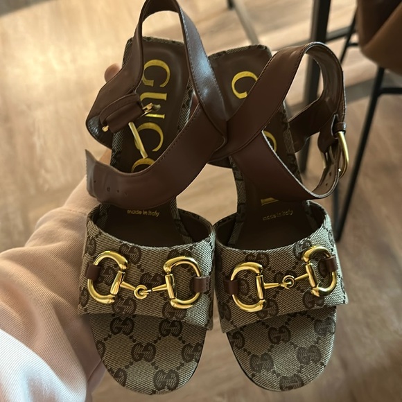 Gucci Shoes - Gucci sandals heels GG monogram size 38
